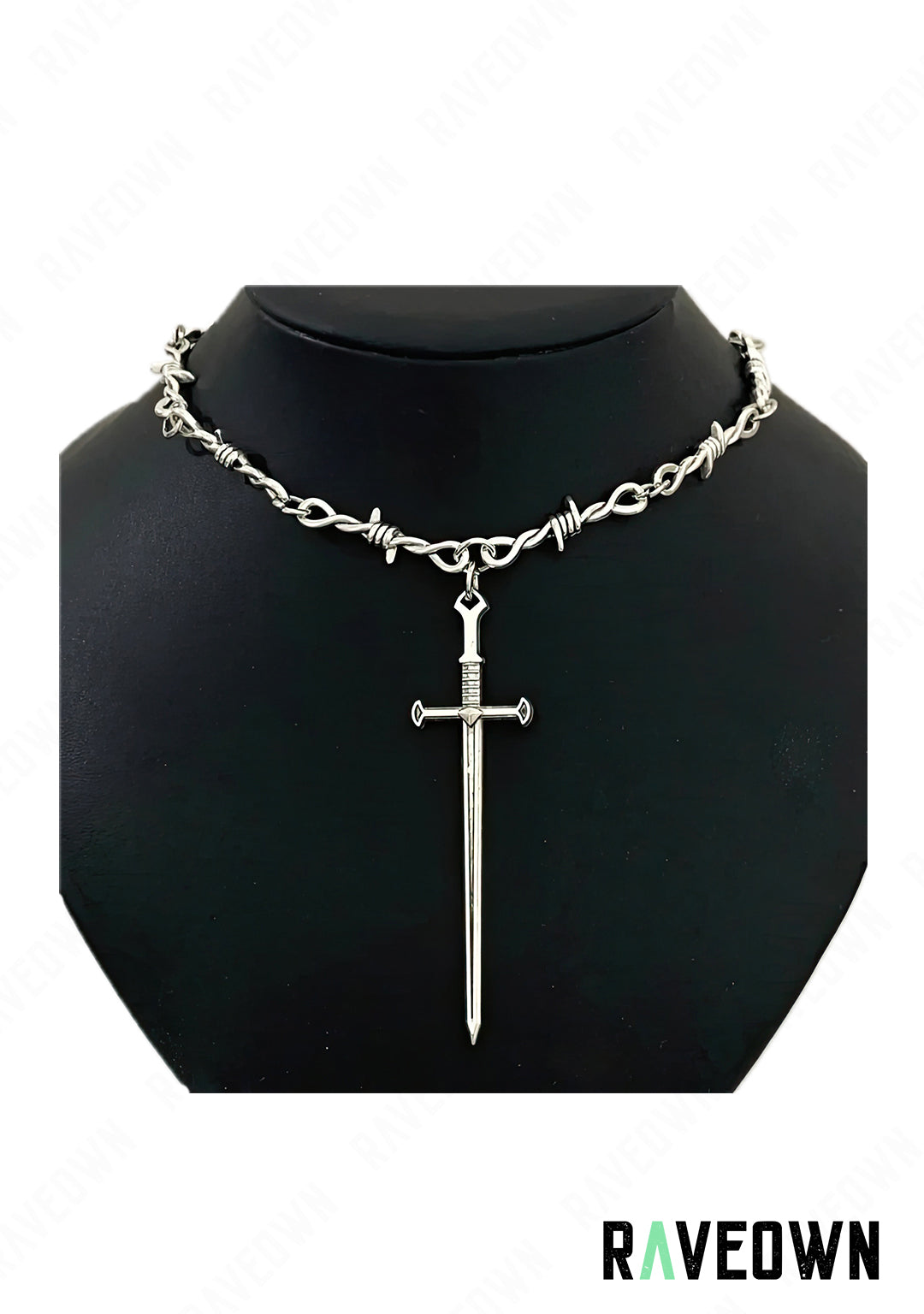 Collier Barbelé Épée Femme | RÆVEN