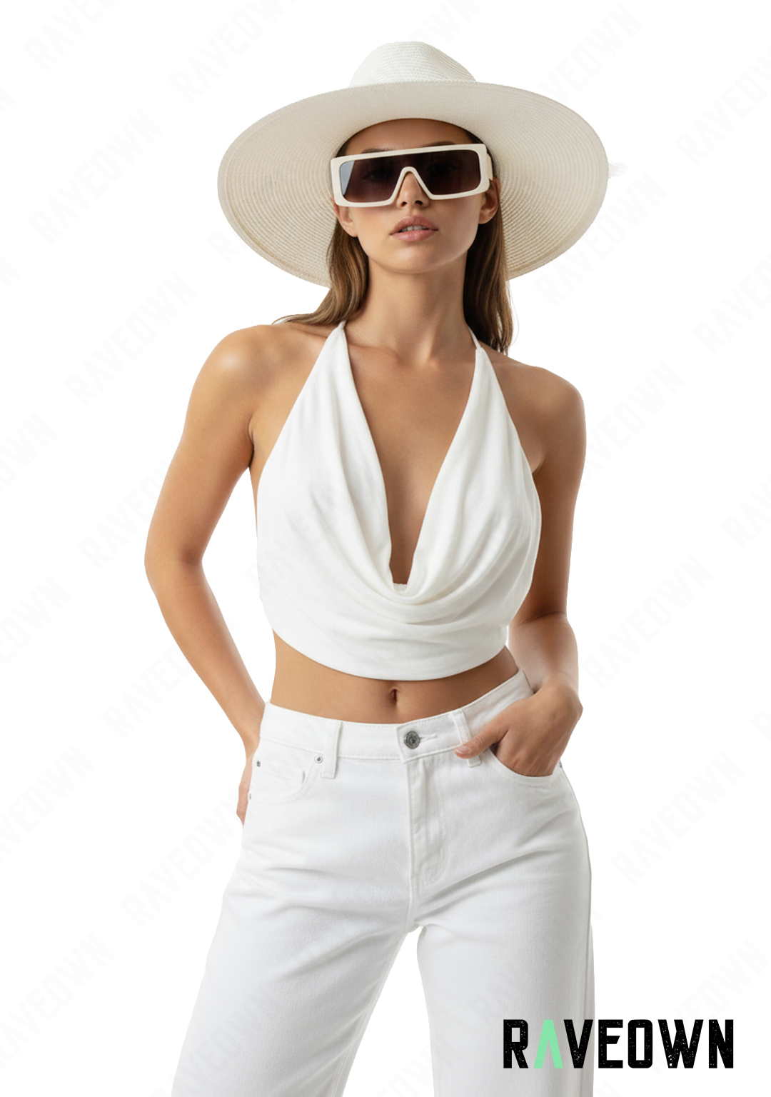 Top Décolleté Plongeant Blanc | CLEARITY