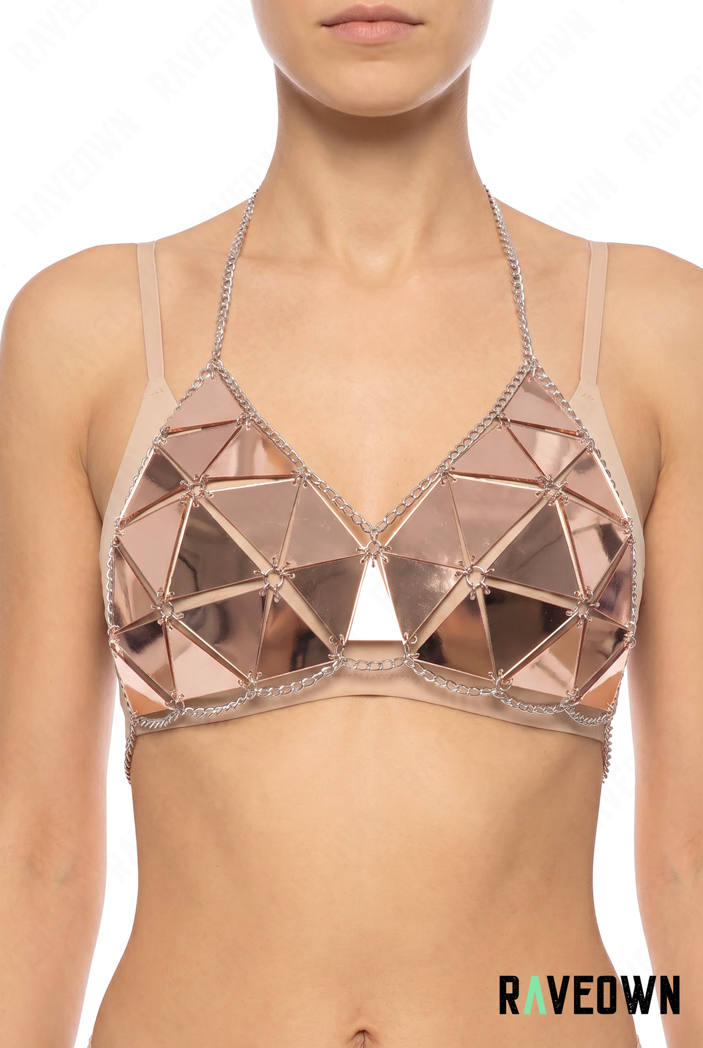 Bralette Sequins Miroir – Triangles Géométriques | NØXX