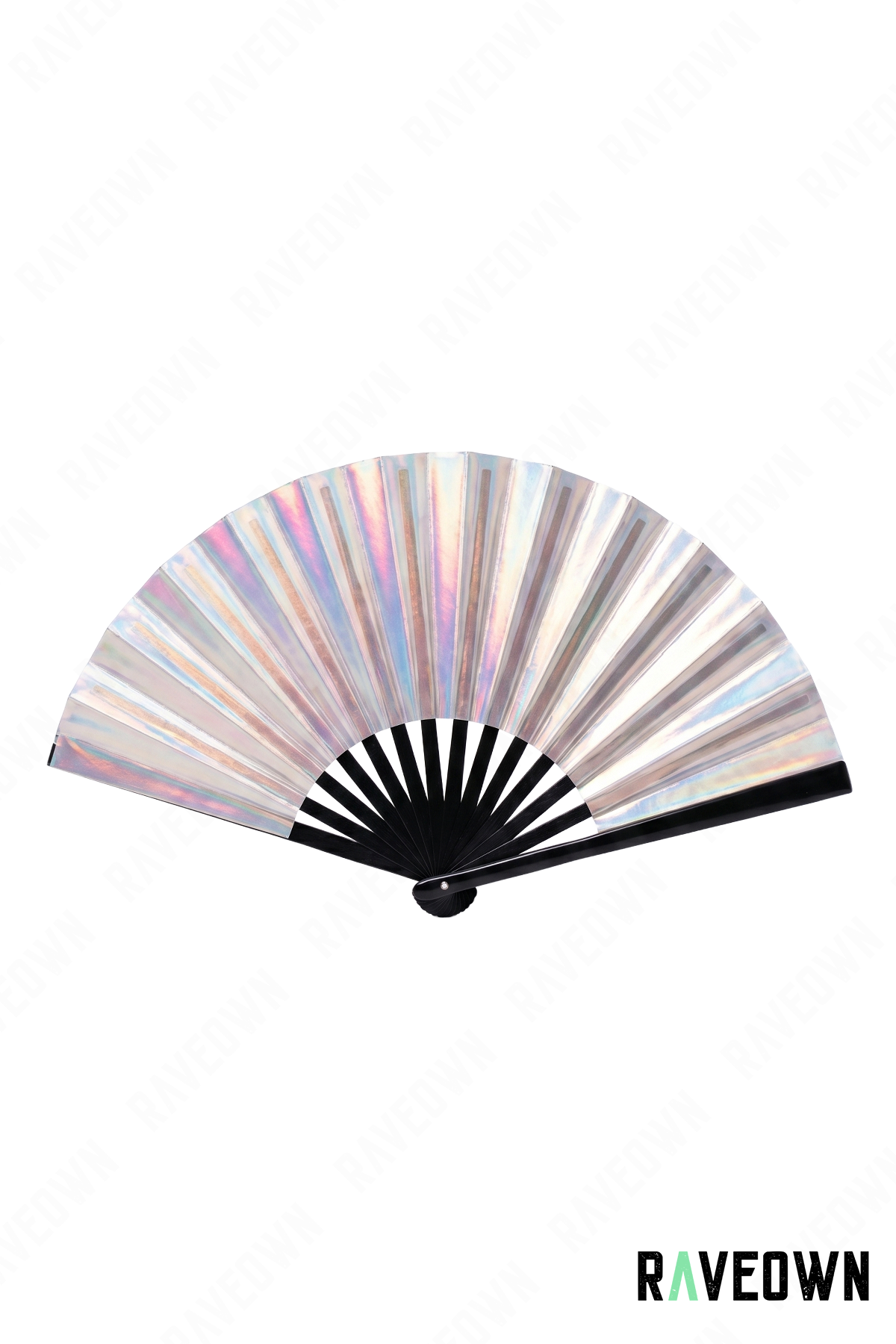 Éventail Blanc Holographique Nacré