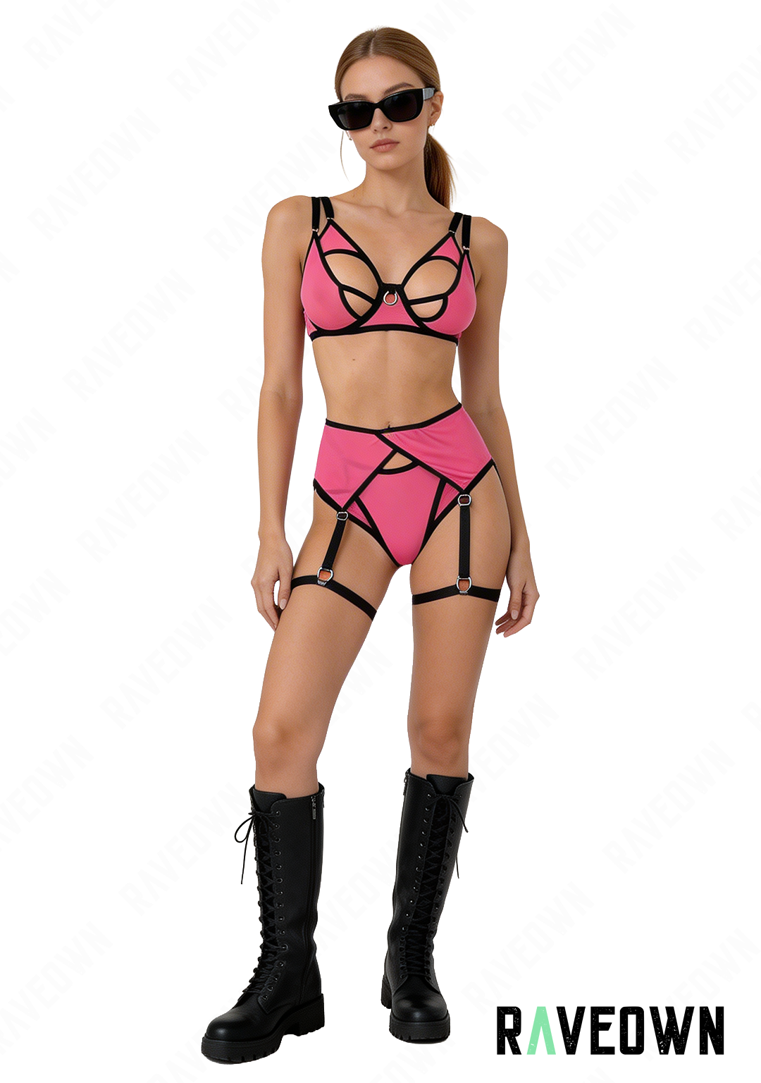 Lingerie 3 pièces Rose | EchoRave