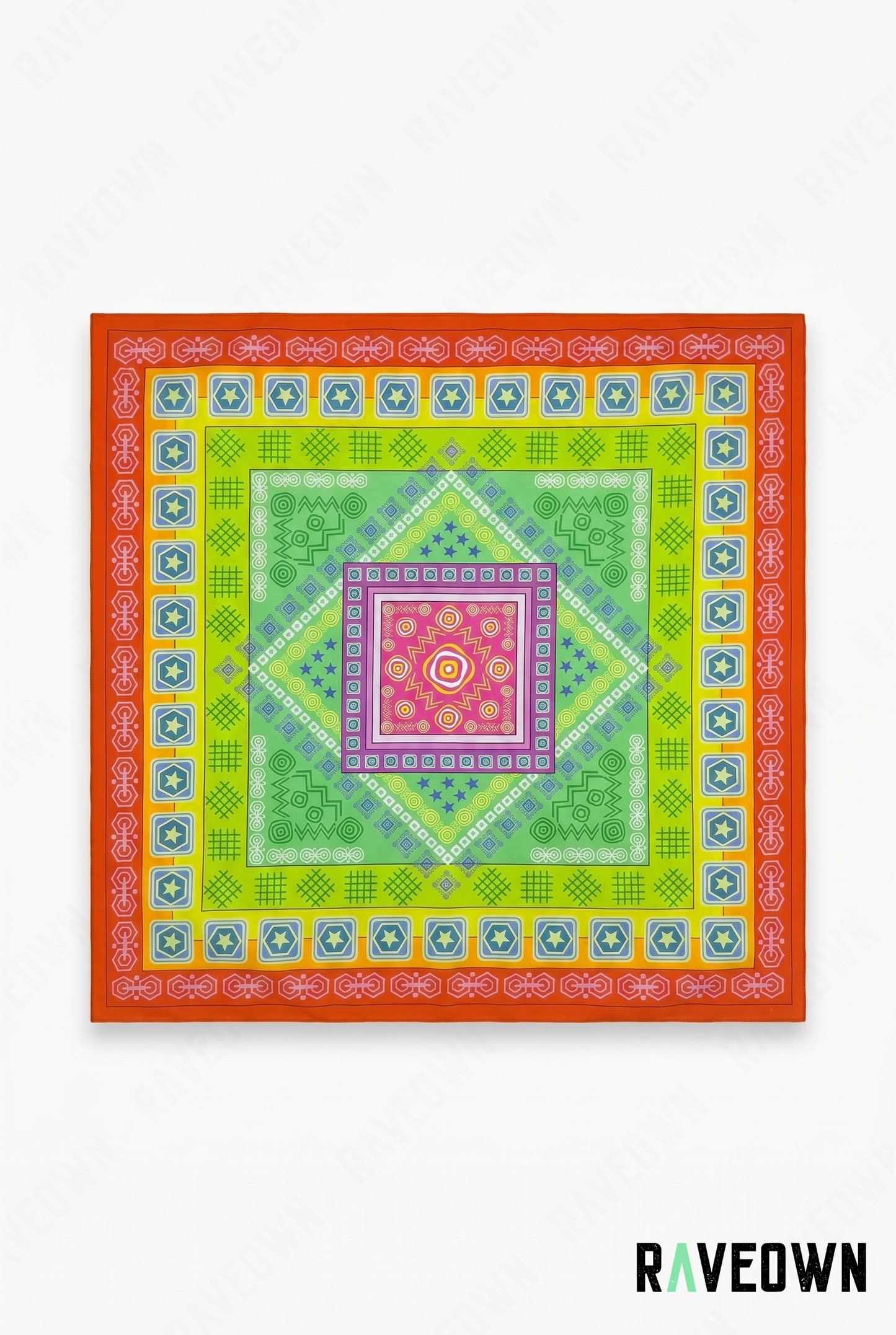 Bandana LSD – Carré Concentrique Géométrique | Nomadix
