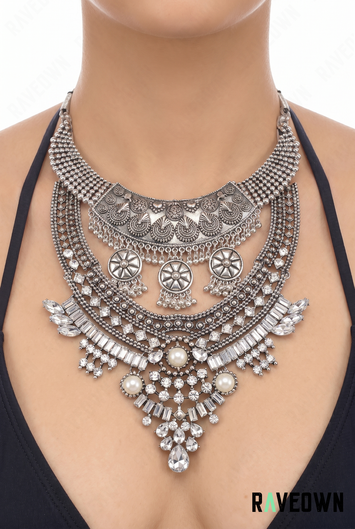 Collier Plastron Strass et Perles | Nektra