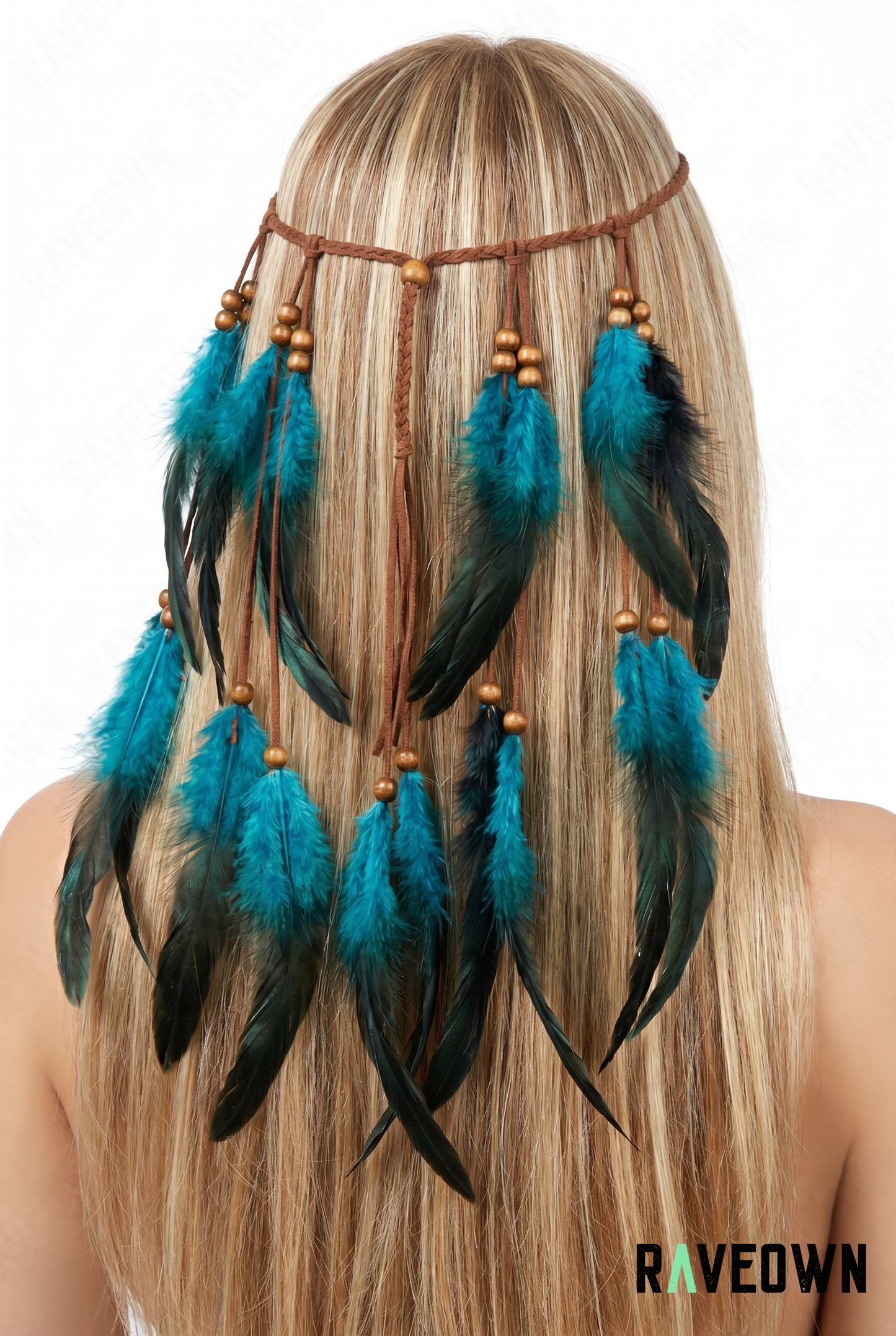 Plume Pour Cheveux – Headband Paon Perles | Terra Boho