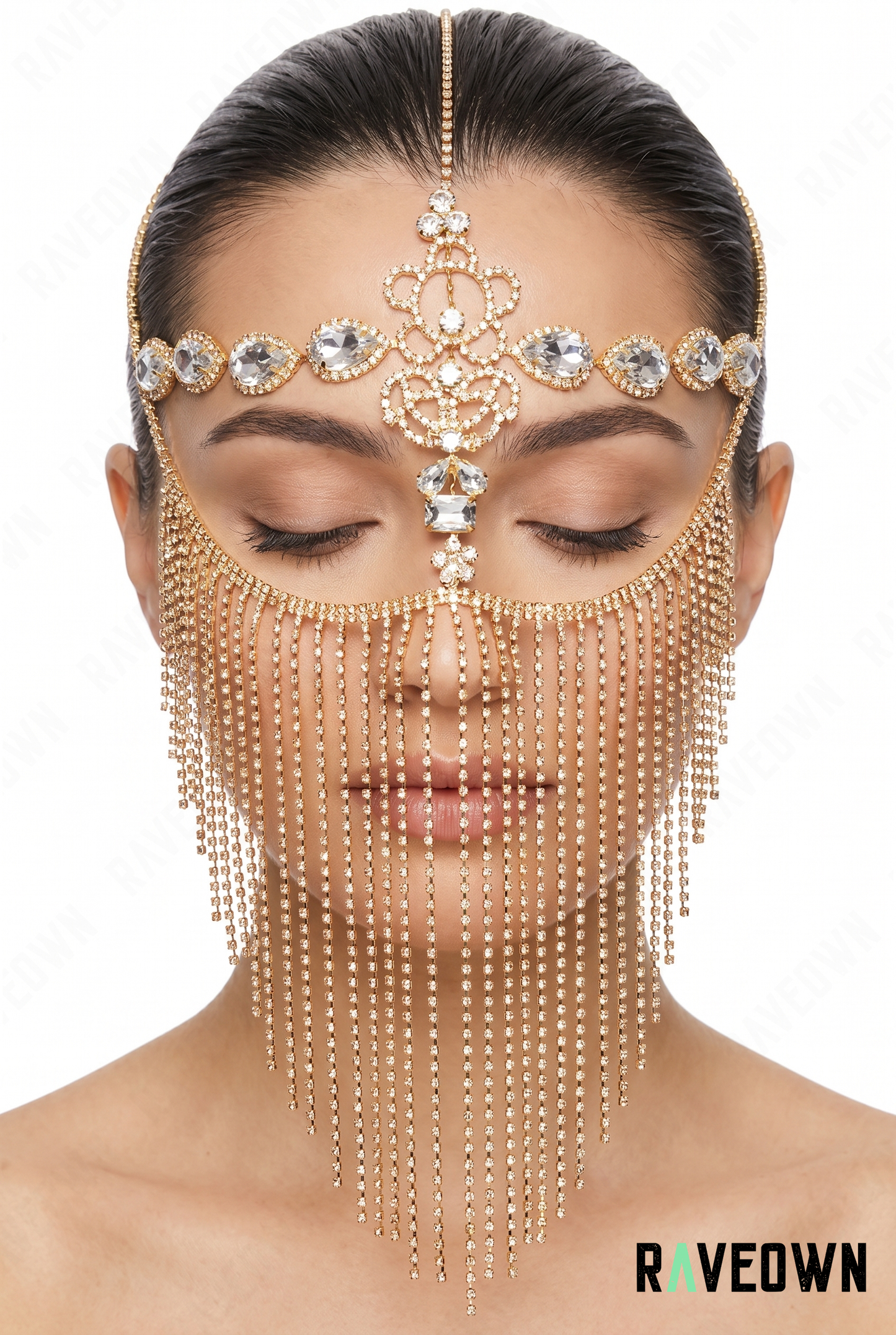 Bijou De Tête Mariage – Voile Strass Franges | Lunaï