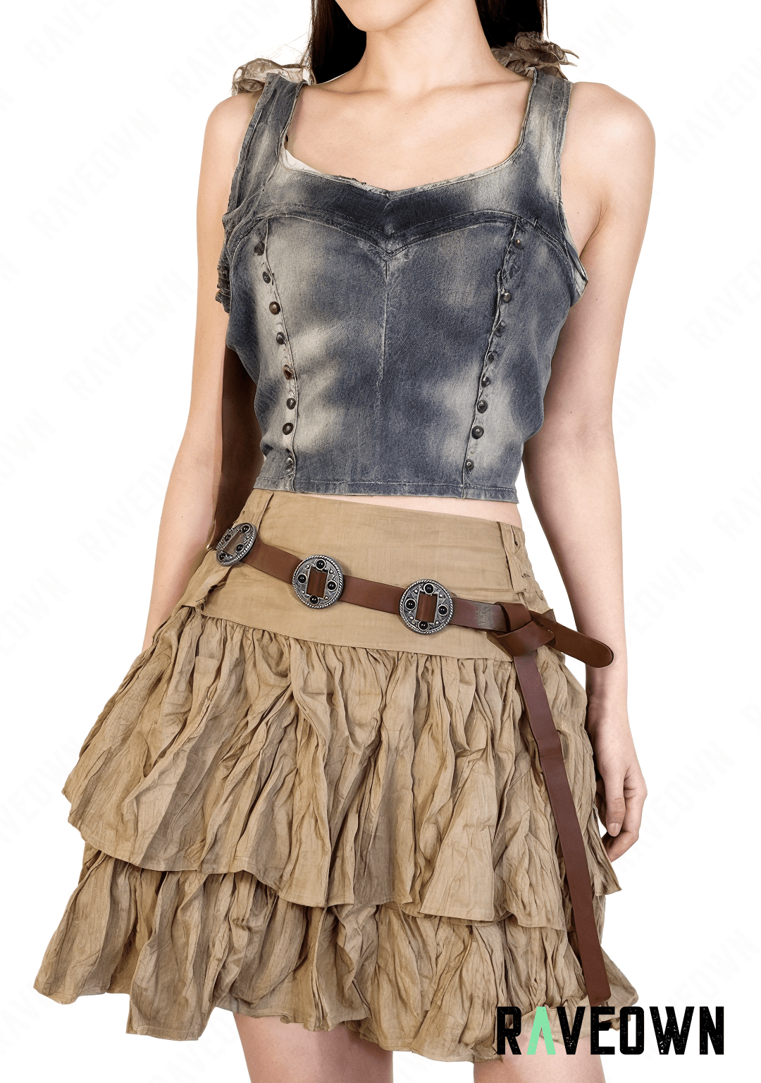 Ceinture Bohème Rond à Nœud | BOHO Spirit Marron / 120 cm