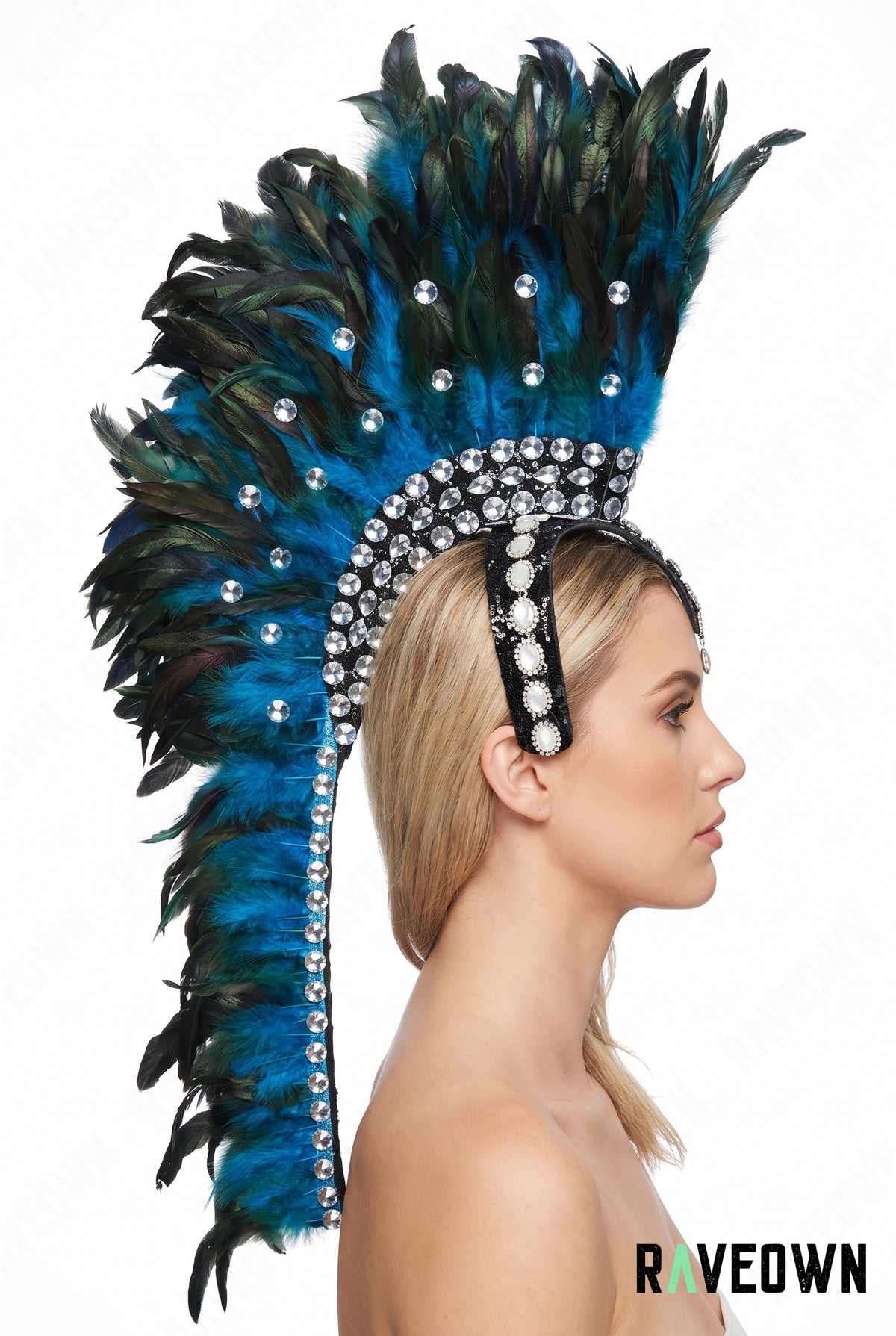 Coiffe Plume à Strass | Mystic Temple