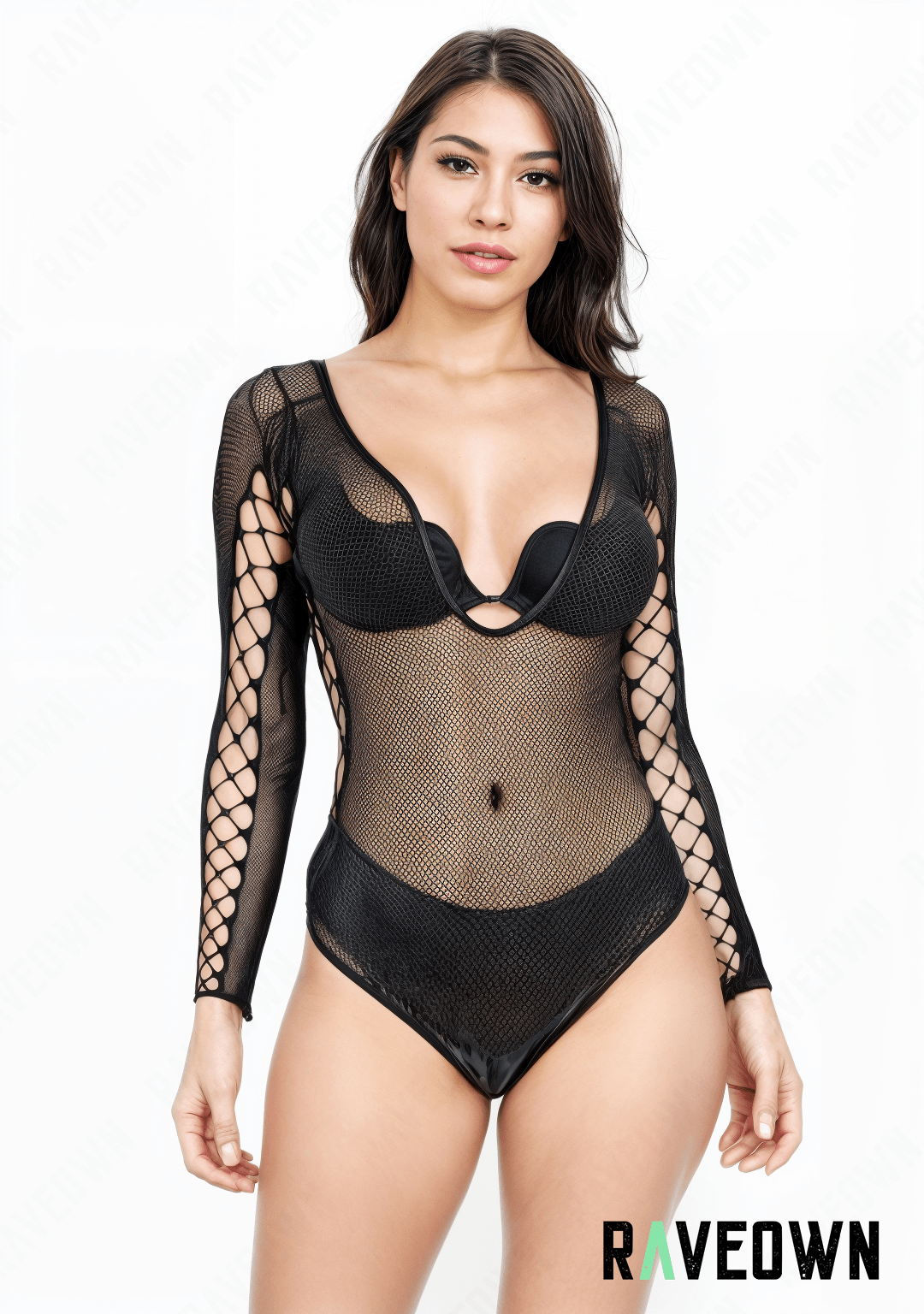 Body Manches Croisées Résille | High.Rave