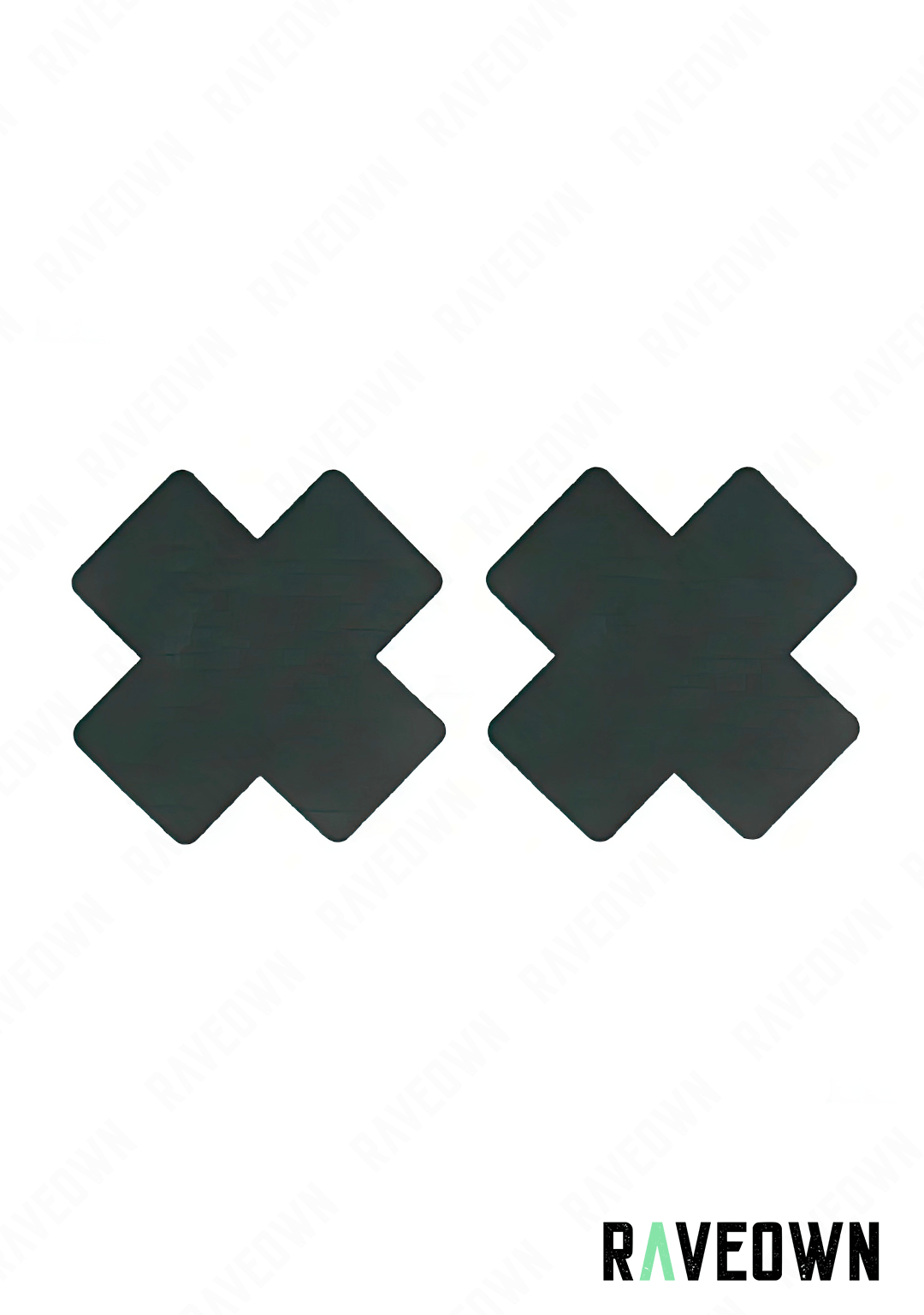 RAVEOWN | Cache Tétons Croix | Sticky Boobs Noir / 8cm