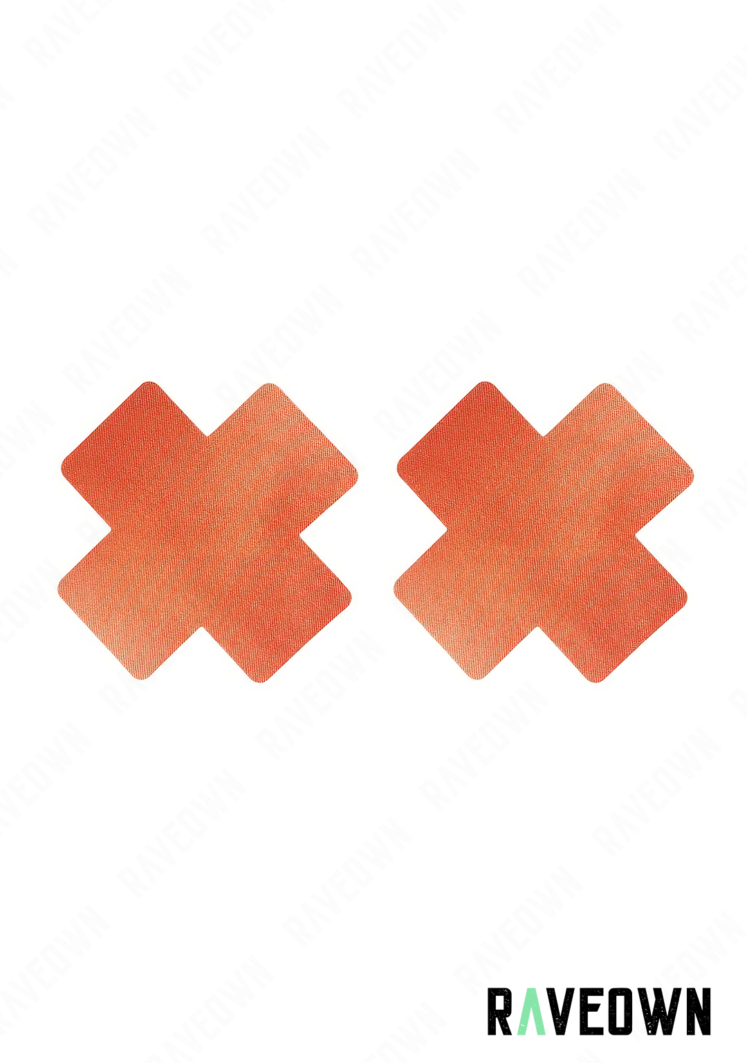 RAVEOWN | Cache Tétons Croix | Sticky Boobs Orange rouge / 8cm