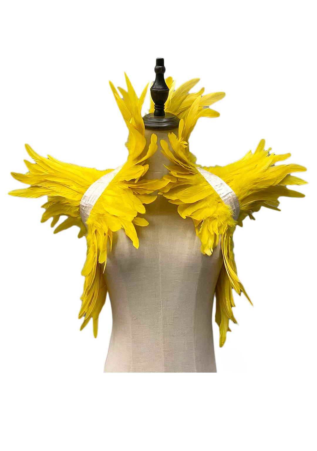 RAVEOWN | Cape épaulettes Plumes | RavenGlow Jaune / Taille Unique