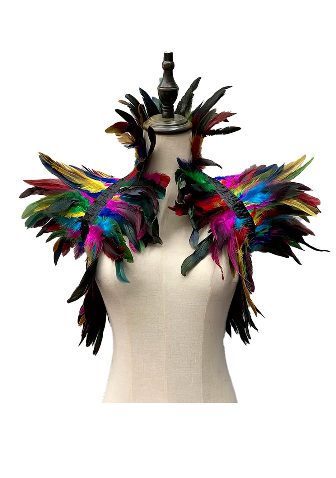 RAVEOWN | Cape épaulettes Plumes | RavenGlow Noir Couleur Multi / Taille Unique