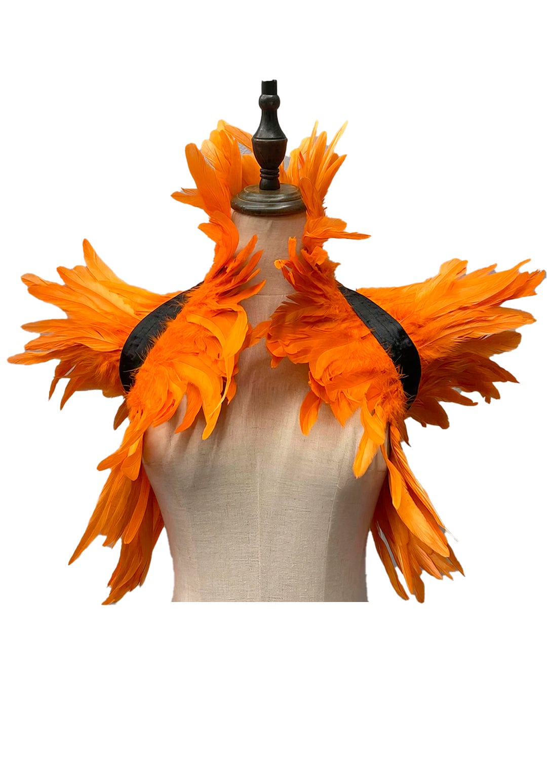 RAVEOWN | Cape épaulettes Plumes | RavenGlow Orange / Taille Unique