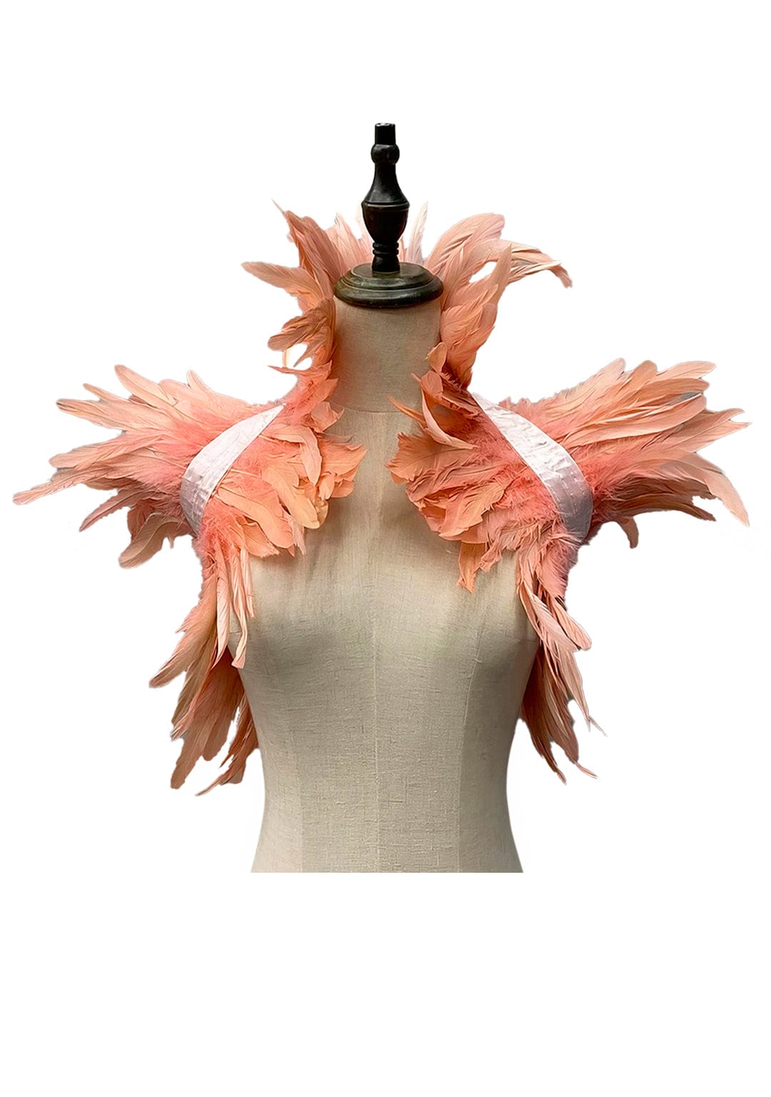 RAVEOWN | Cape épaulettes Plumes | RavenGlow Saumon / Taille Unique