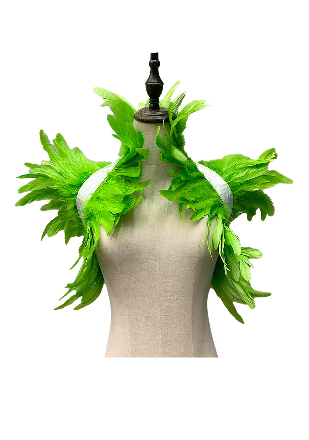 RAVEOWN | Cape épaulettes Plumes | RavenGlow Vert / Taille Unique