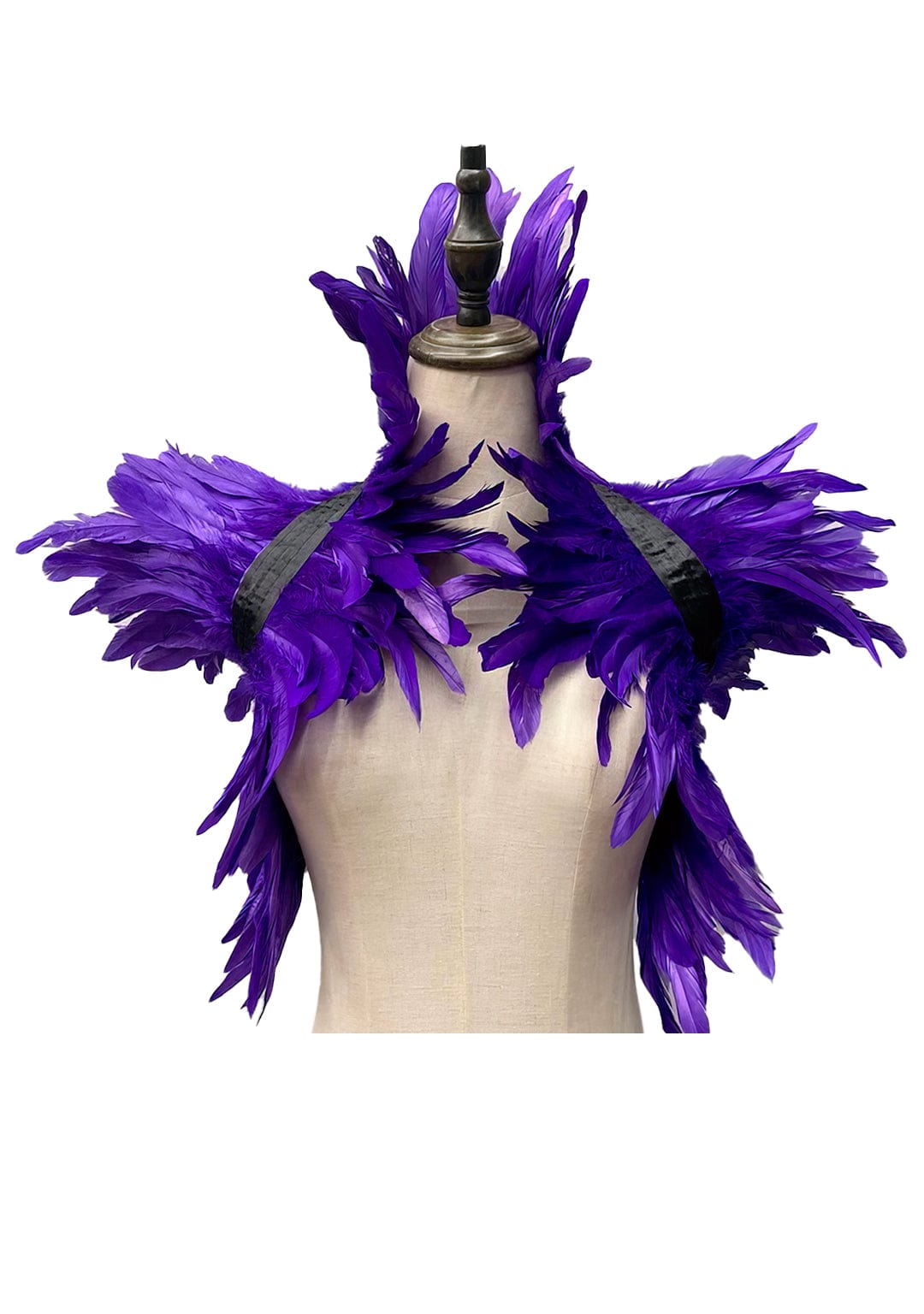 RAVEOWN | Cape épaulettes Plumes | RavenGlow Violet / Taille Unique