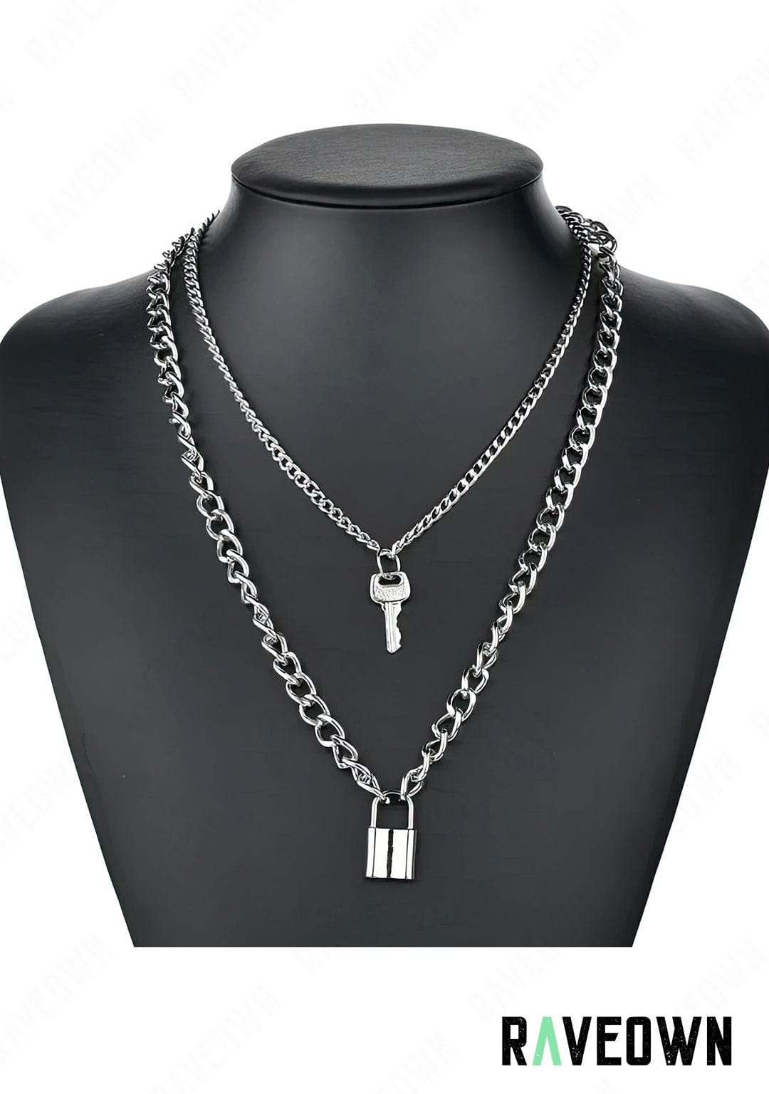 RAVEOWN | Collier Cadenas avec sa clé | Nektra Argenté