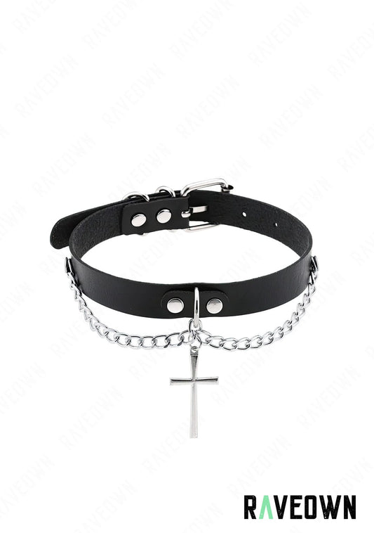 Collier Harnais Chaîne & Croix | Sm-Rave