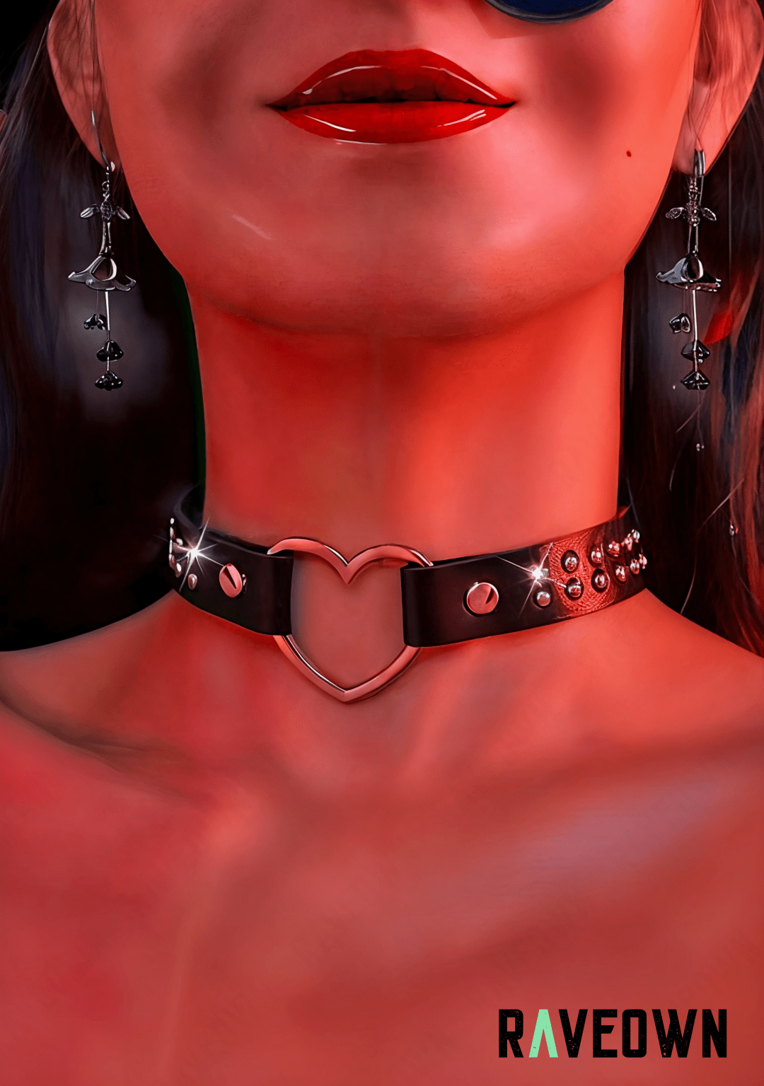 RAVEOWN | Collier Harnais Coeur | Nektra Noir