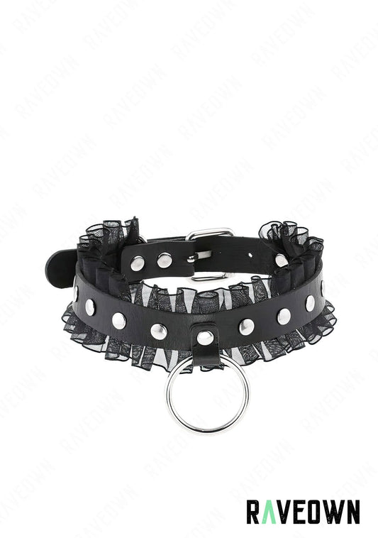 Collier Harnais Dentelle & Anneau | Sm-Rave