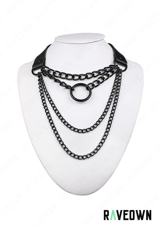RAVEOWN | Collier Noir Multi-chaînes | RÆVEN Noir