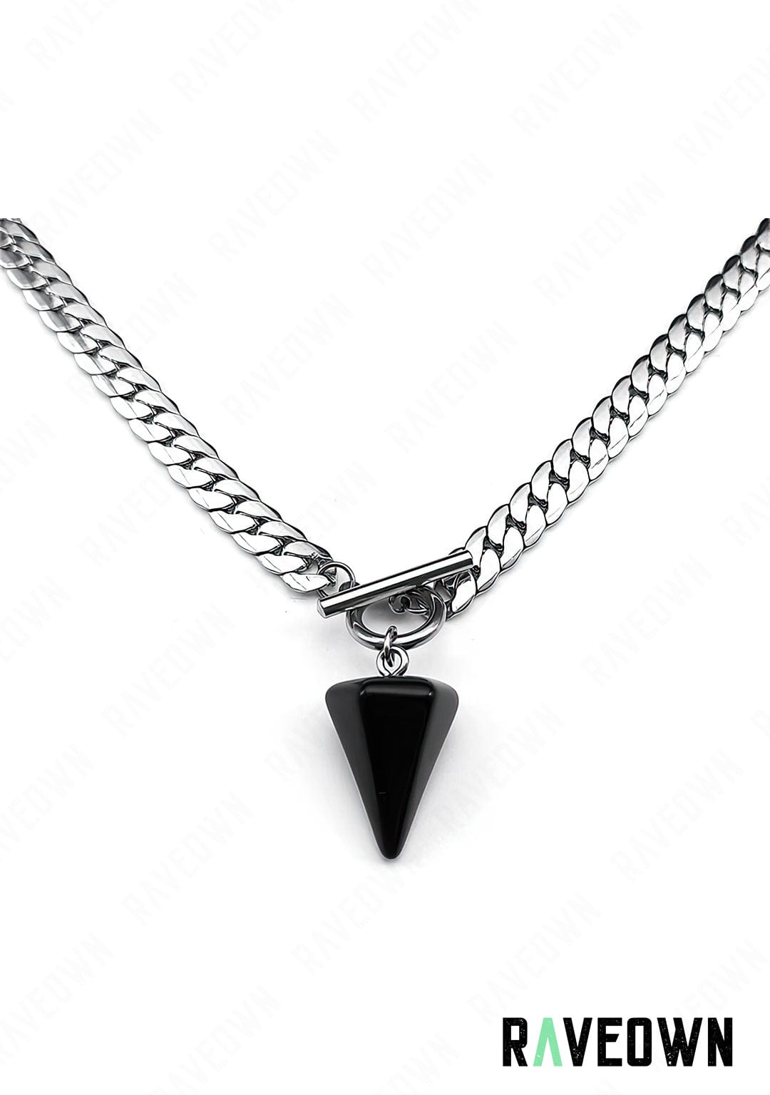 RAVEOWN | Collier Pendentif Techno noir | RÆVEN 40cm