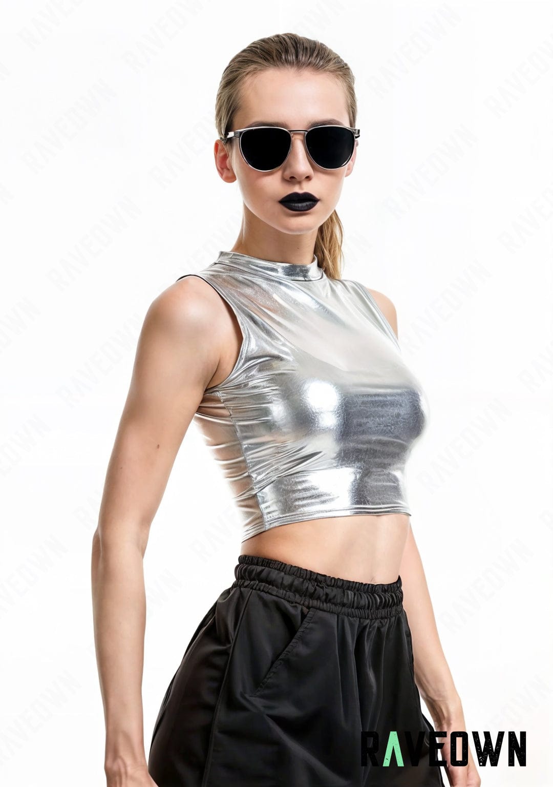 RAVEOWN | Crop Top Argenté | MOON SILVER
