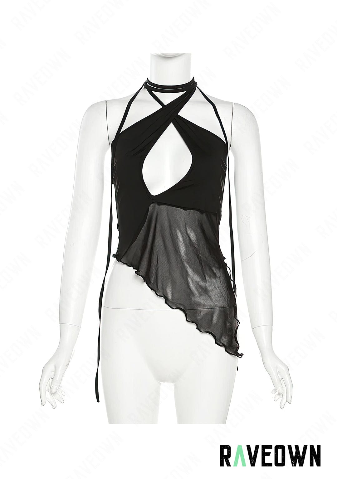 RAVEOWN | Crop Top Noir X | EchoRave