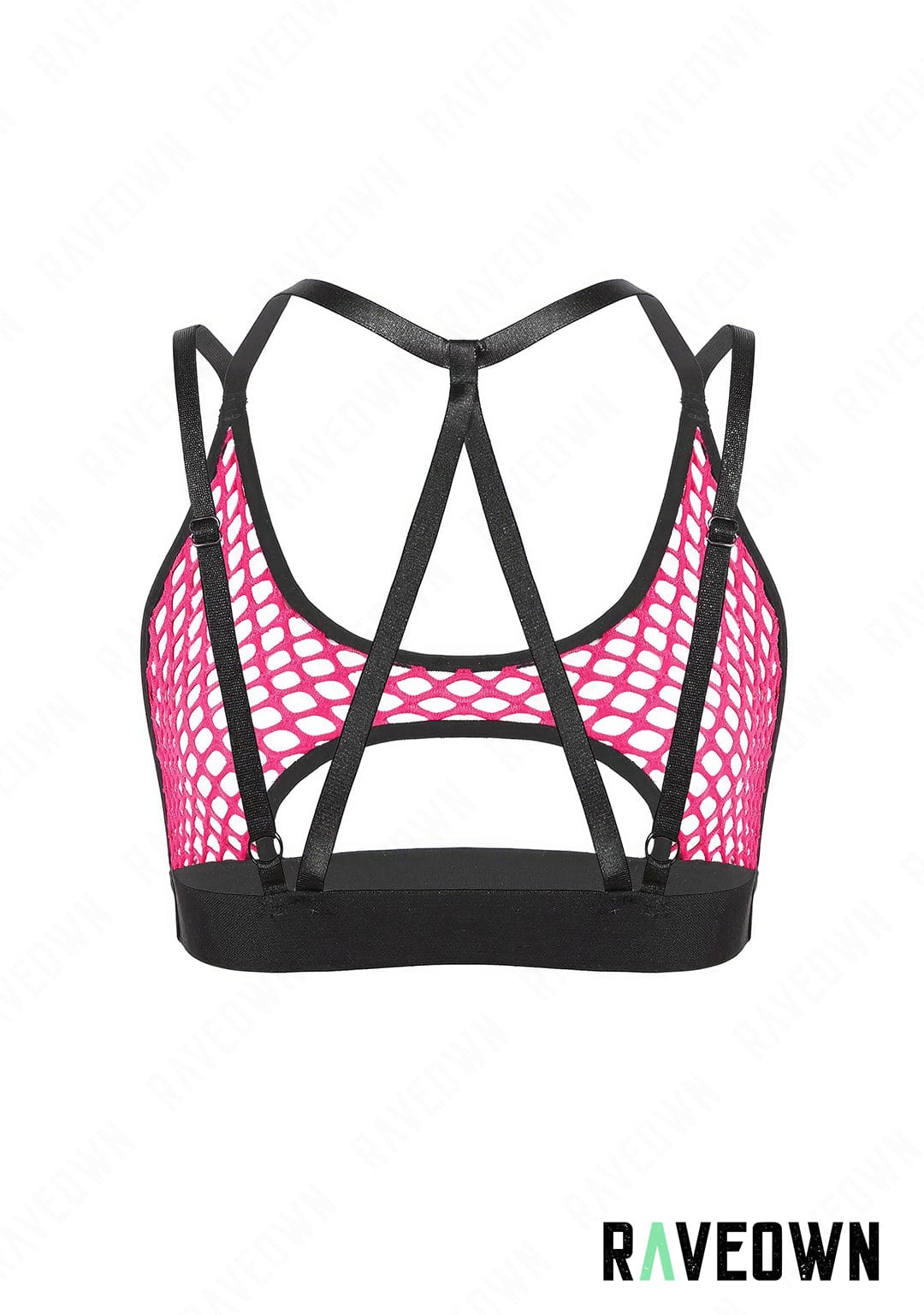 RAVEOWN | CropTop Résille | Enter.The.Rave Rose / S