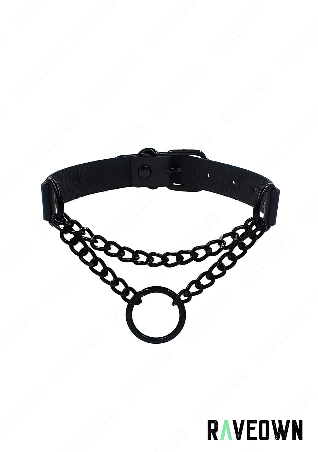 RAVEOWN | Harnais Collier Chaine et Coeur | Nektra Anneau Noir