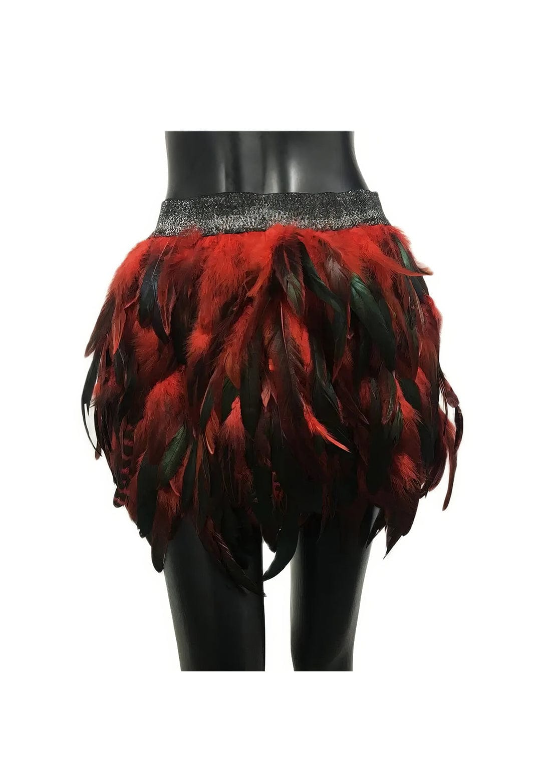 RAVEOWN | Jupe à Plumes | RavenGlow Rouge / XS-S