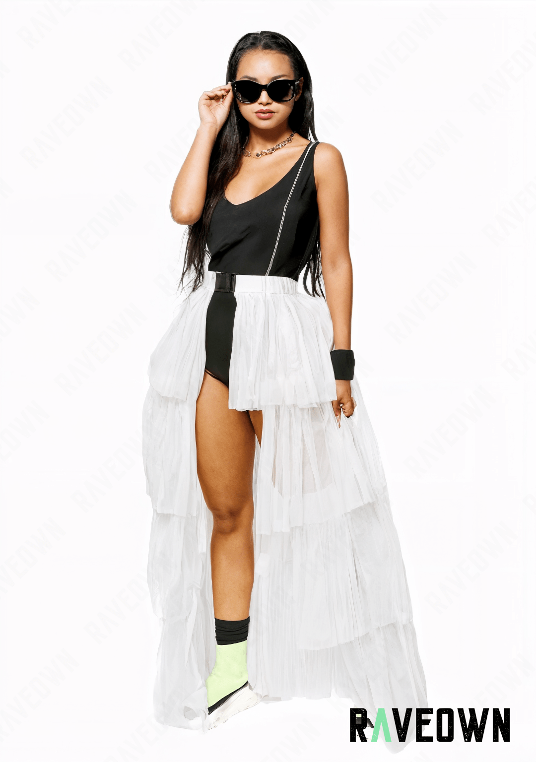 RAVEOWN | Jupe Festival Tutu | HighFest Blanc / Unique