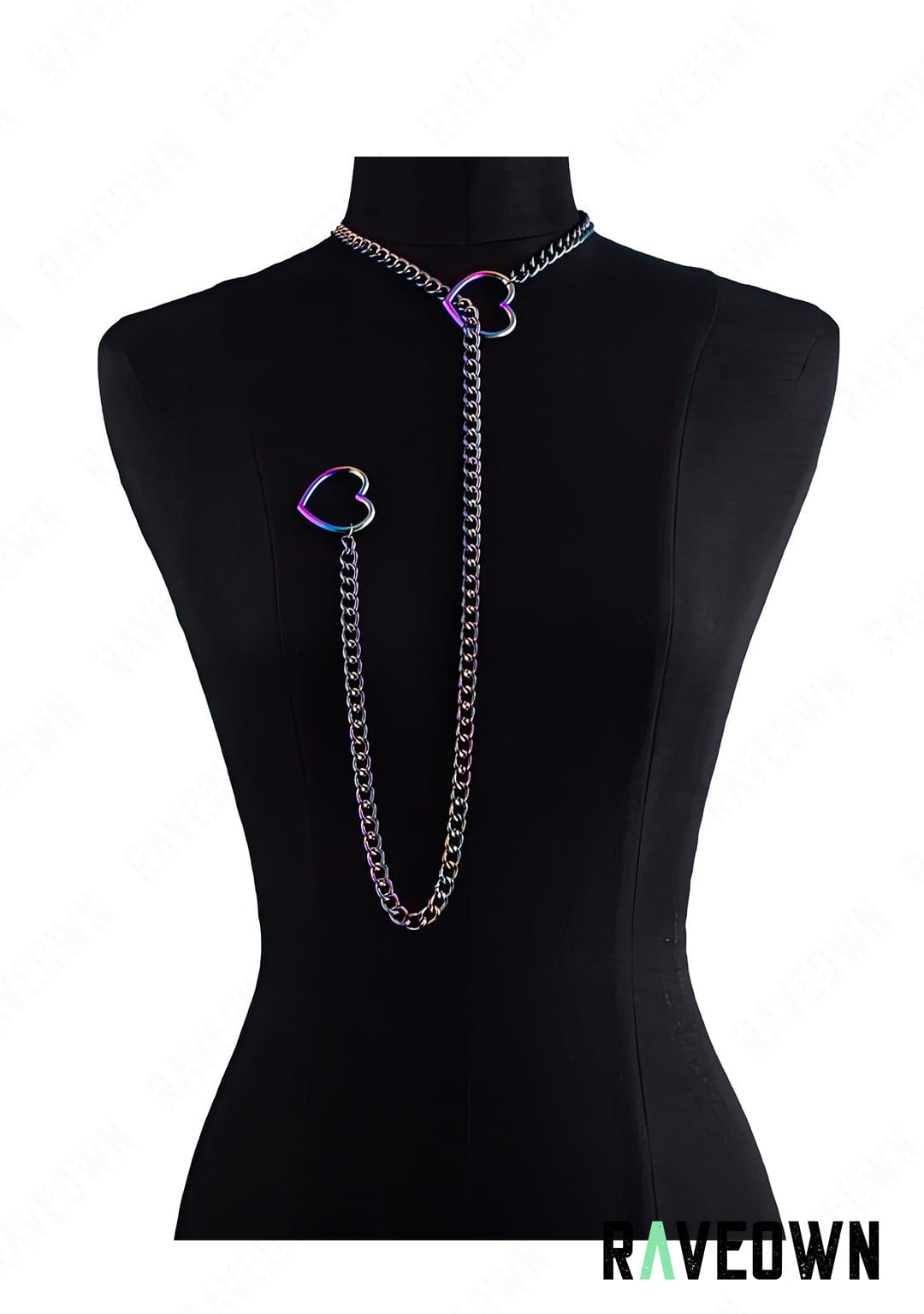 RAVEOWN | Long Collier à Serrer Chaîne cœur | RÆVEN