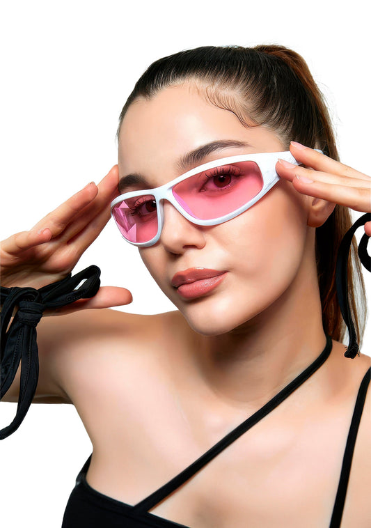 Lunettes de Soleil Rose et blanche | G.Rave