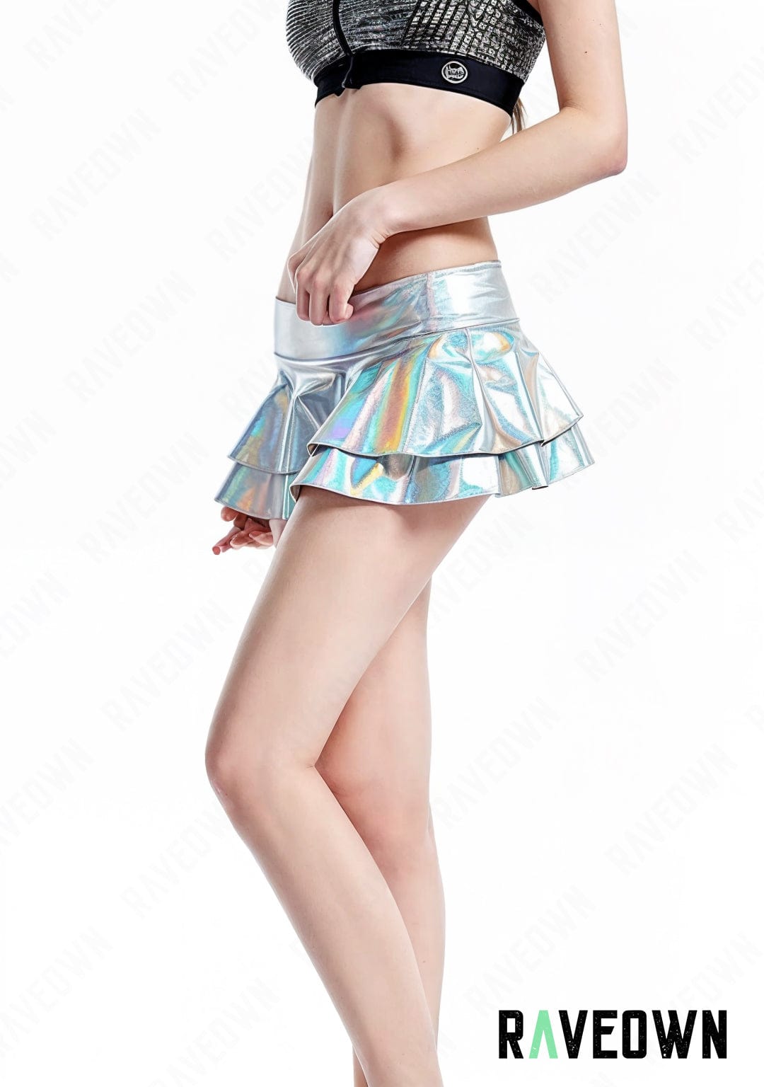 RAVEOWN | Mini Jupe Argent | MOON SILVER Holo