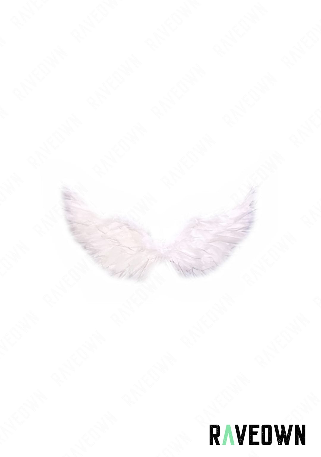 RAVEOWN | Petites ailes à Plume | RavenGlow Blanc / 65 x 35 cm