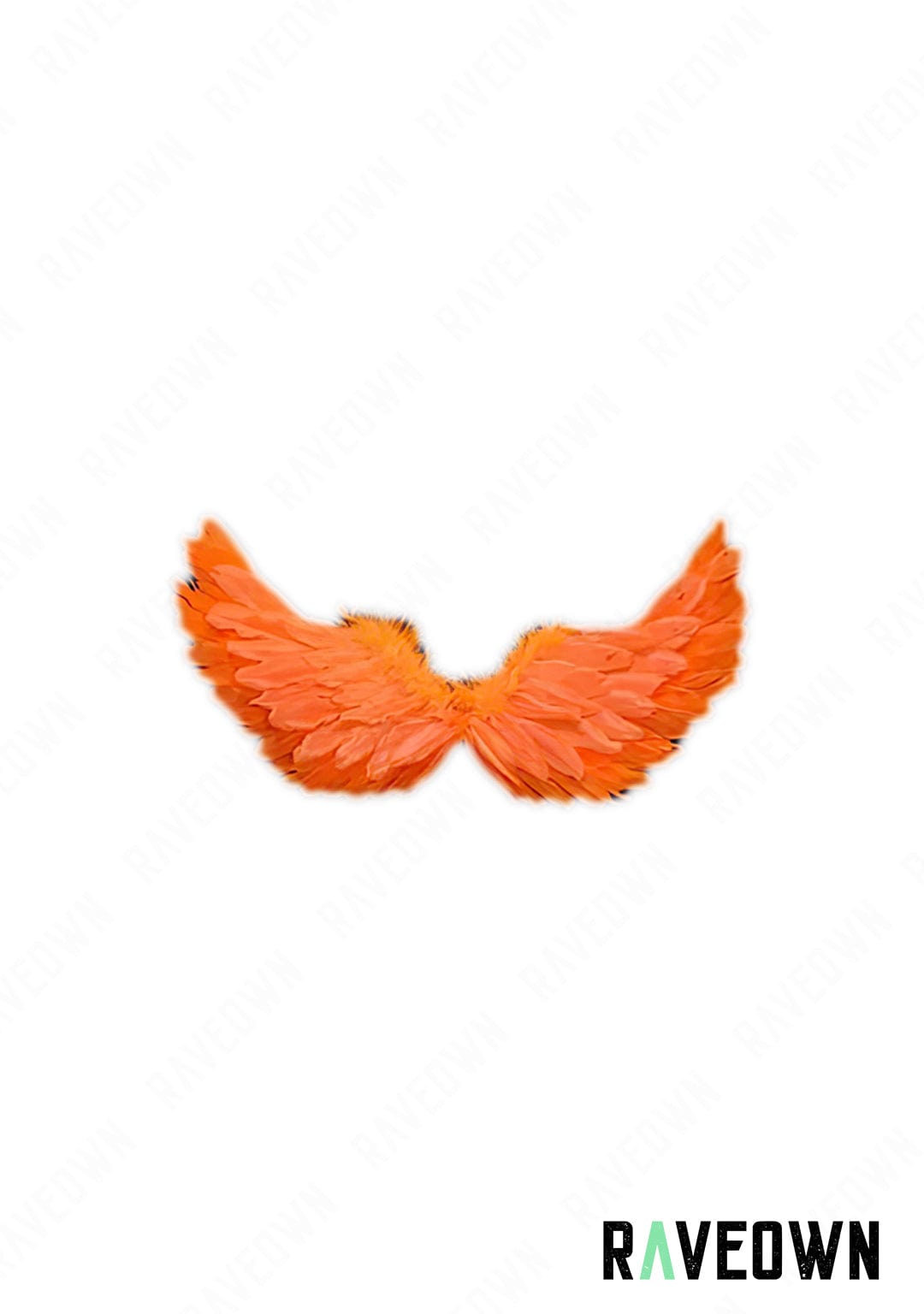 RAVEOWN | Petites ailes à Plume | RavenGlow Orange / 65 x 35 cm
