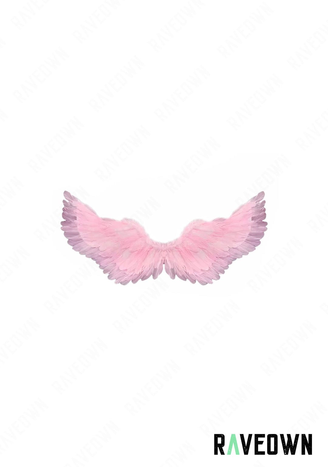 RAVEOWN | Petites ailes à Plume | RavenGlow Rose Clair / 65 x 35 cm
