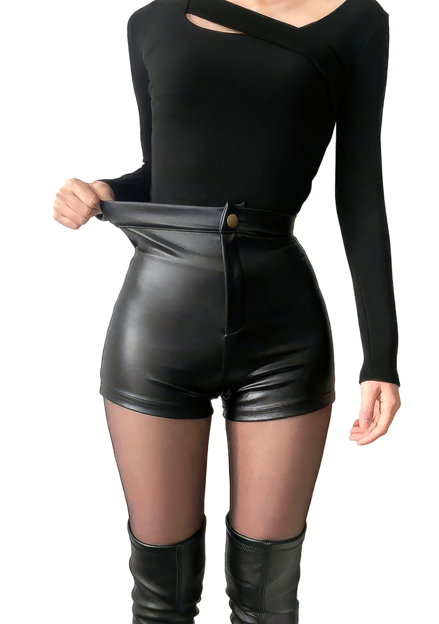 Shorts Noir Taille Haute | Lunic