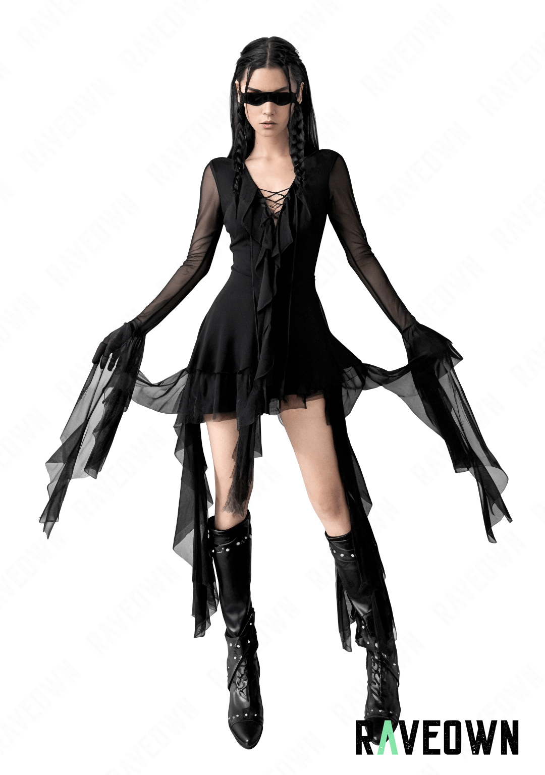 Robe Noire à Volants | HellRave