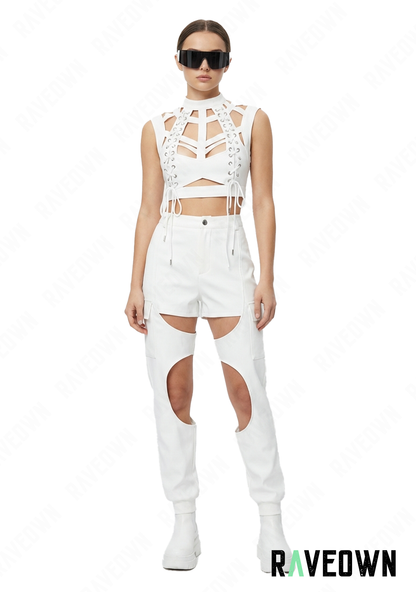 Haut Blanc à Lacets | CLEARITY