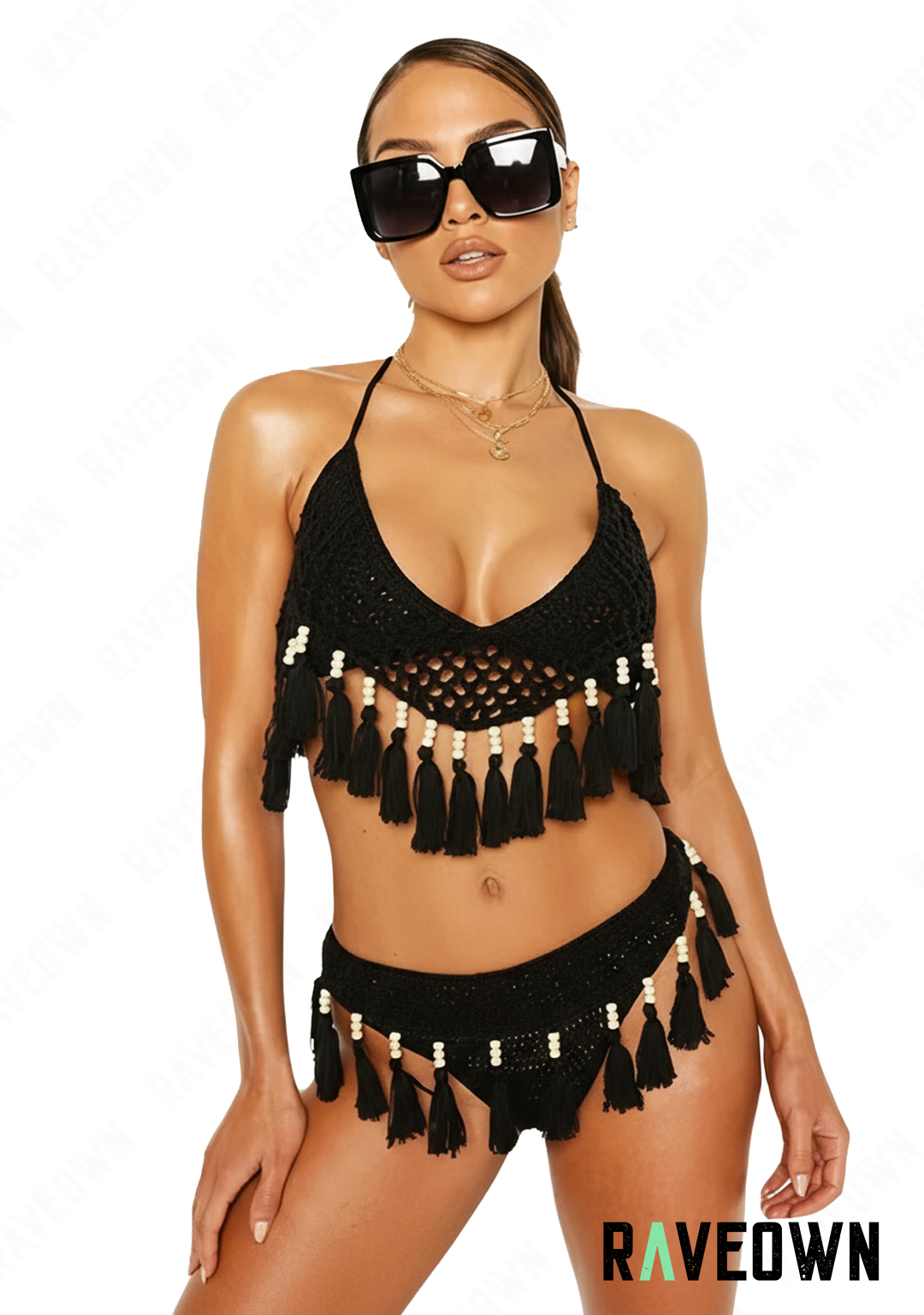 Bikini Chic au Crochet Pompons | Hippie BOHO
