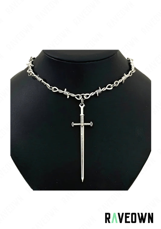 Collier Barbelé Épée Femme | RÆVEN