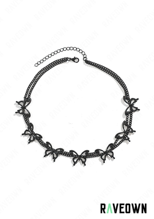 Collier Multi Papillon Noir | RÆVEN