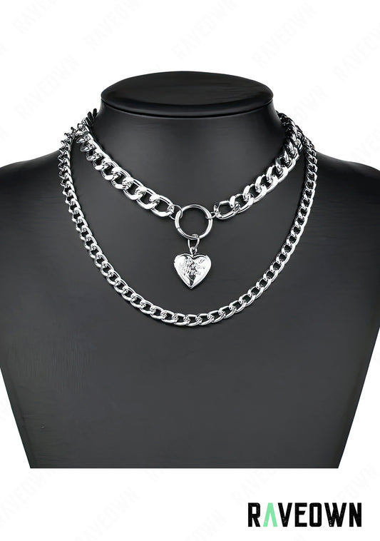 Collier Chaînes argent avec Cœur | Nektra