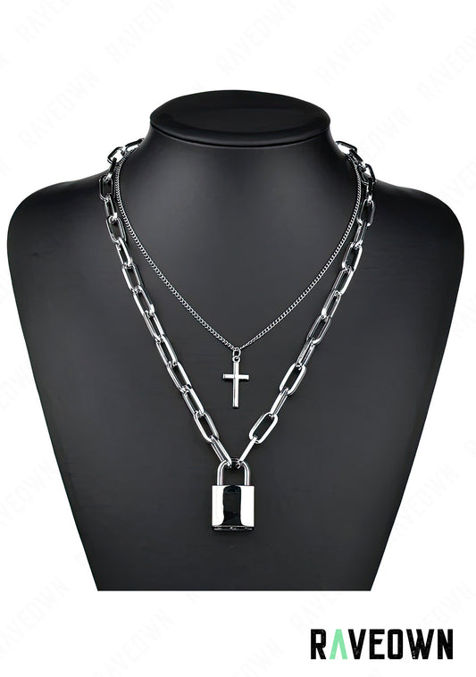Collier Chaîne avec Cadenas & Croix | Nektra