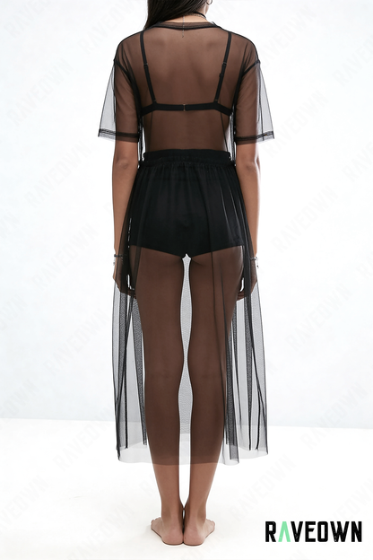 Robe Longue Noire Transparente | RÆVA