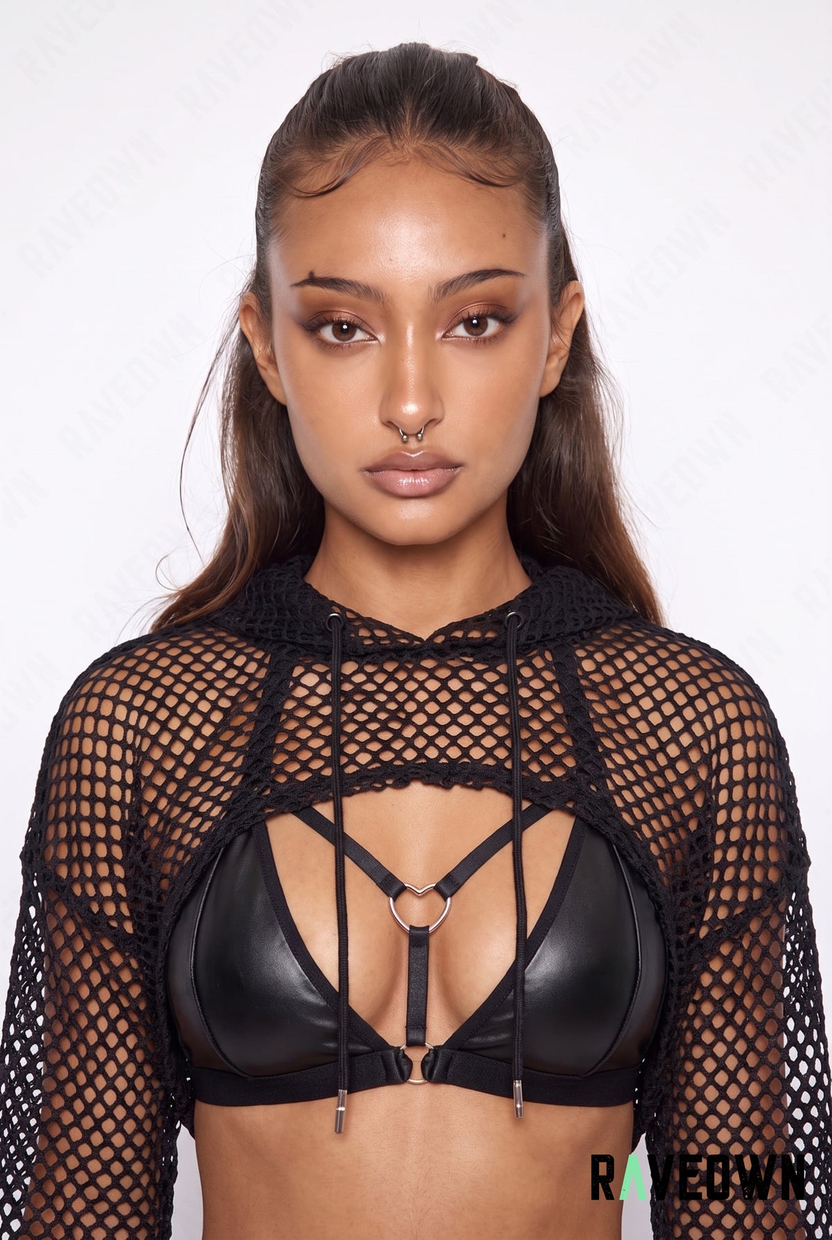 Crop Top Résille à Capuche | Berliner