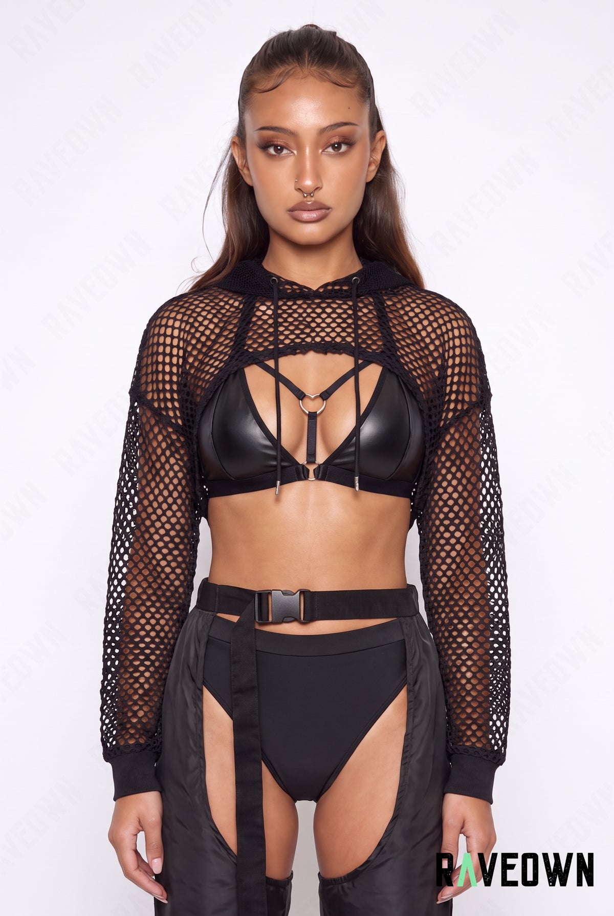 Crop Top Résille à Capuche | Berliner