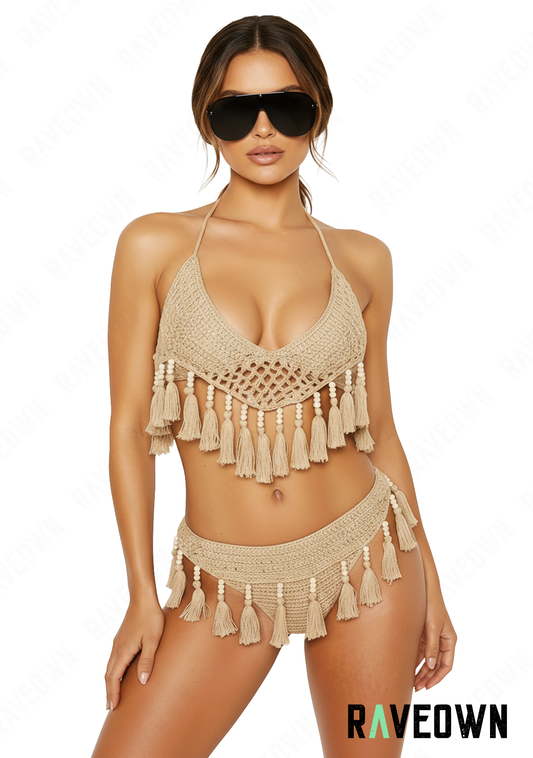 Bikini Chic au Crochet Pompons | Hippie BOHO